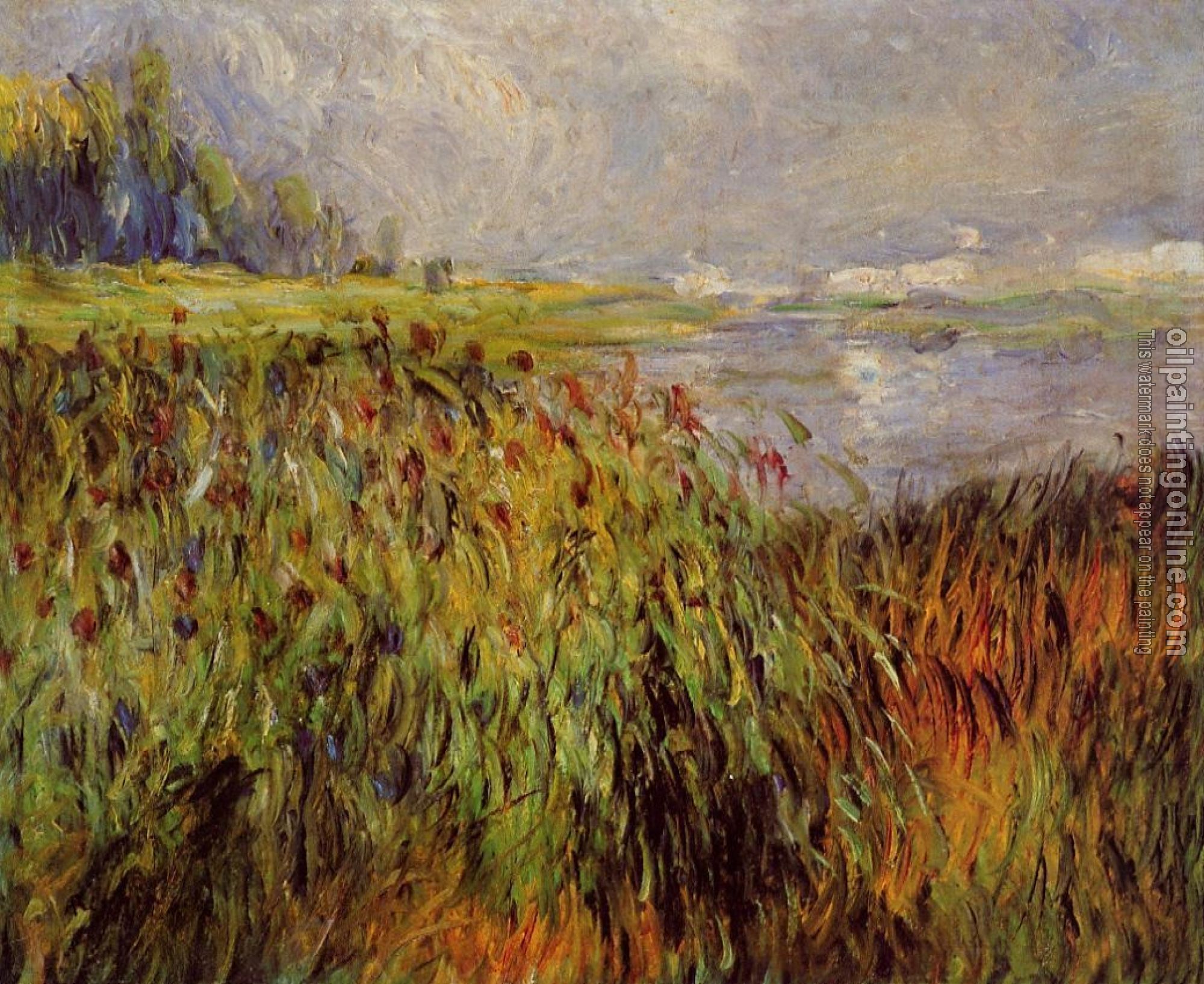 Renoir, Pierre Auguste - Bulrushes on the Banks of the Seine